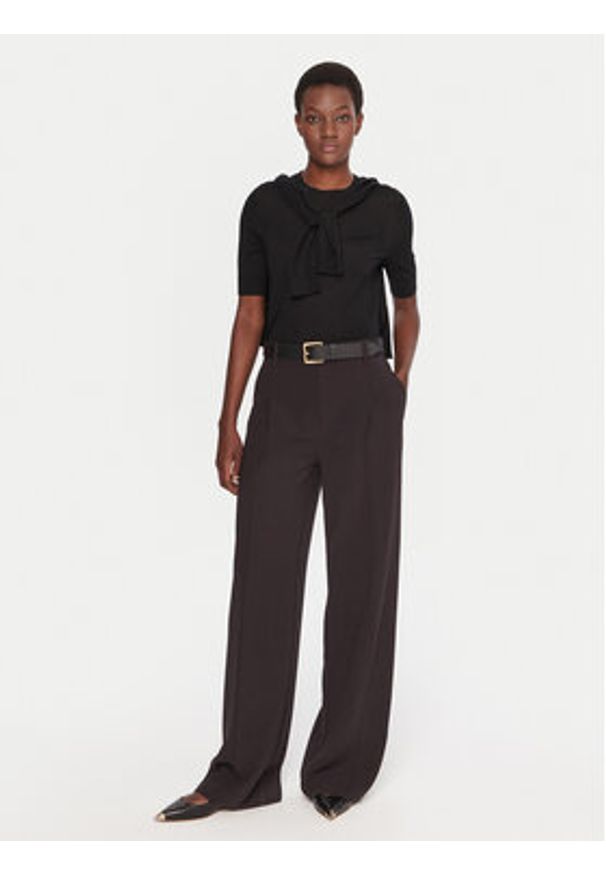 BOSS Sweter Farbella 50544996 Czarny Slim Fit. Kolor: czarny. Materiał: wełna