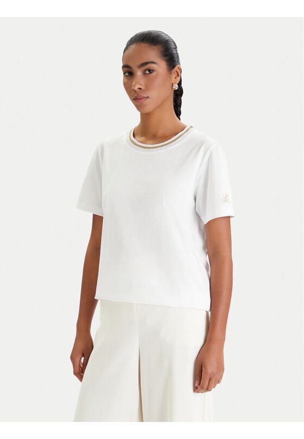 Luisa Spagnoli T-Shirt Balearica 543152 Biały Regular Fit. Kolor: biały. Materiał: bawełna