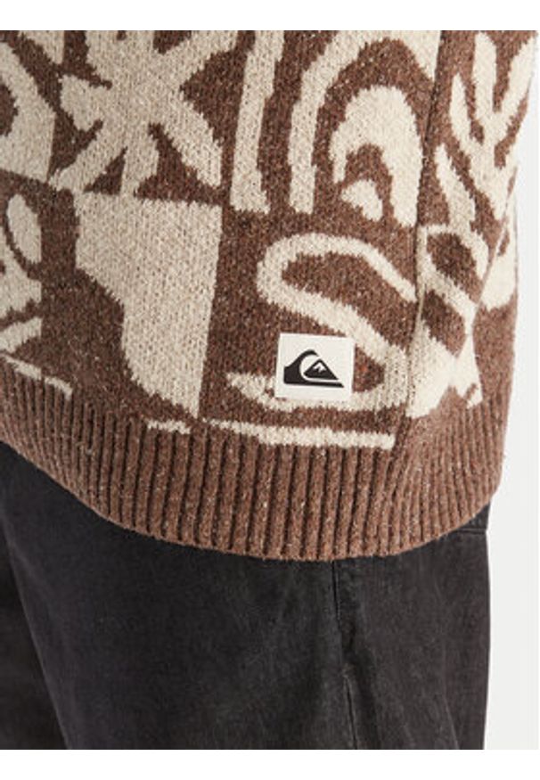 Quiksilver Sweter Hall City EQYSW03329 Brązowy Regular Fit. Kolor: brązowy. Materiał: bawełna