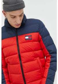 Tommy Jeans kurtka puchowa męska kolor czerwony zimowa. Kolor: czerwony. Materiał: puch. Sezon: zima #1