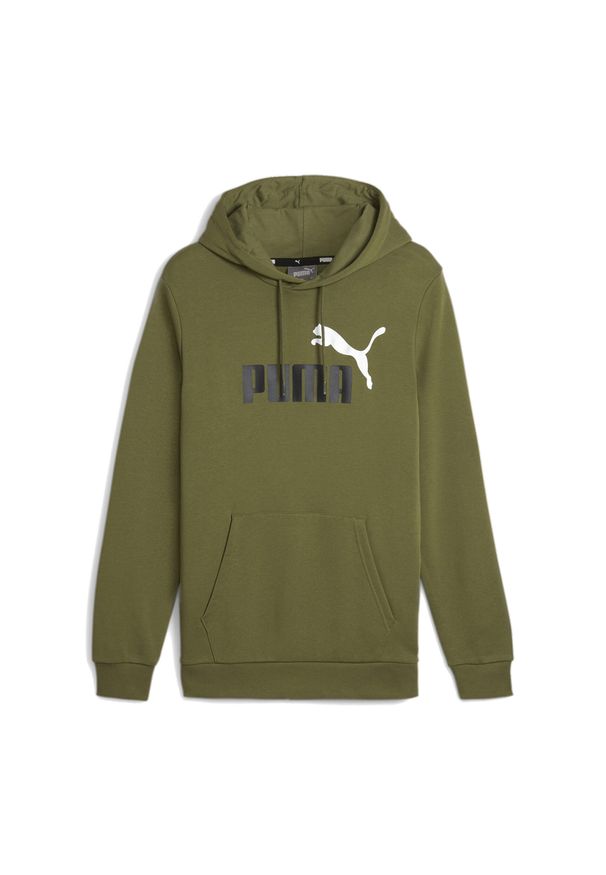 Puma - Bluza męska PUMA Essentials+ Two-Tone Big Logo Hoodie TR. Kolor: zielony. Sport: fitness