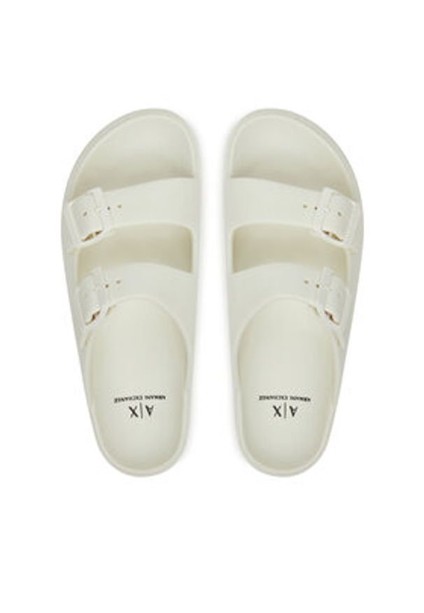 Armani Exchange Klapki XDP043 XV821 00894 Biały. Kolor: biały. Materiał: skóra