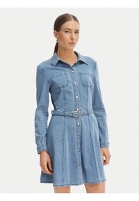 Morgan Sukienka jeansowa 261-RODEX Niebieski Slim Fit. Kolor: niebieski. Materiał: bawełna #1