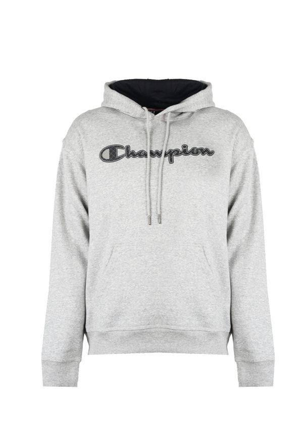 Champion Bluza "Hoodie" | HBGF89H586N9A | Mężczyzna | Szary. Okazja: na co dzień. Typ kołnierza: kaptur. Kolor: szary. Materiał: poliester, bawełna. Wzór: aplikacja. Styl: casual