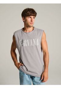 Sinsay - Tank top Nirvana - szary. Kolor: szary