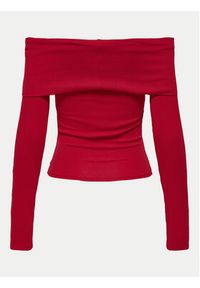 only - ONLY Bluzka Fayola 15339435 Czerwony Slim Fit. Kolor: czerwony. Materiał: wiskoza #5