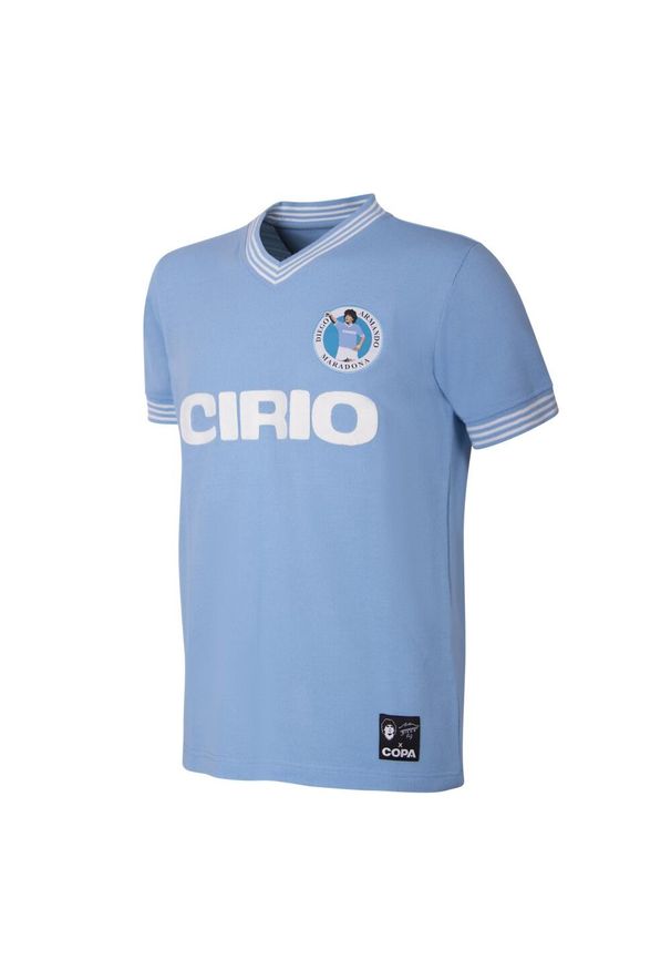 COPA FOOTBALL - Koszulka retro piłkarska dla dorosłych - Maradona x COPA Neapol 1984 - Niebieska. Kolor: niebieski. Sport: piłka nożna