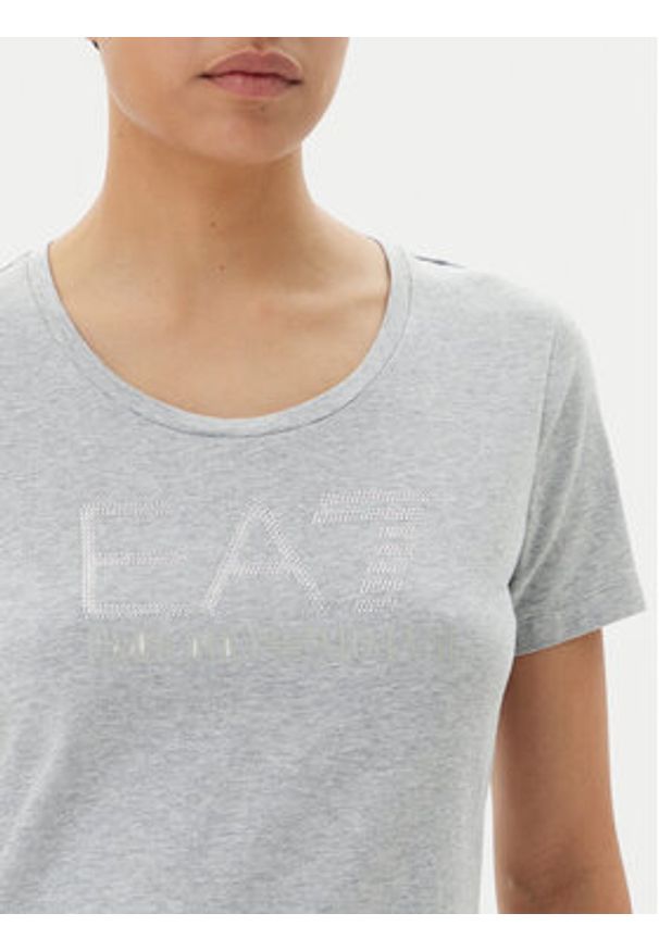 EA7 Emporio Armani T-Shirt 7W000094 AF10373 O8002 Szary Slim Fit. Kolor: szary. Materiał: bawełna