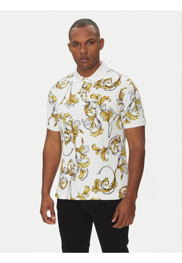 Versace Jeans Couture Polo 78GAG6S0 Biały Regular Fit. Typ kołnierza: polo. Kolor: biały. Materiał: bawełna