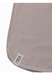 Ombre Clothing - Szorty męskie dresowe wykończone lamówka - beżowe V3 W360 - XL. Kolor: beżowy. Materiał: dresówka. Wzór: ze splotem #5