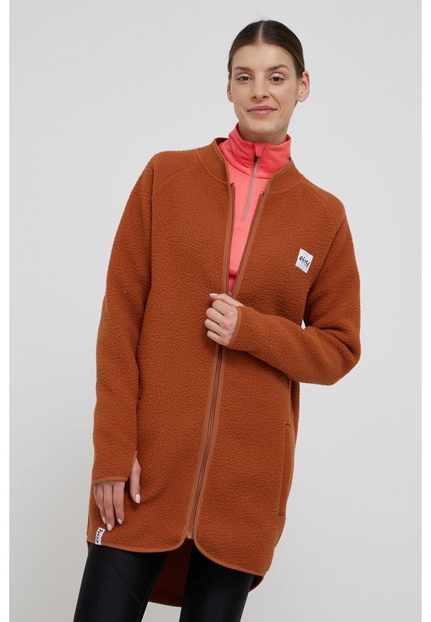 Eivy Bluza damska kolor pomarańczowy gładka. Kolor: pomarańczowy. Materiał: materiał, poliester. Długość rękawa: raglanowy rękaw. Długość: długie. Wzór: gładki