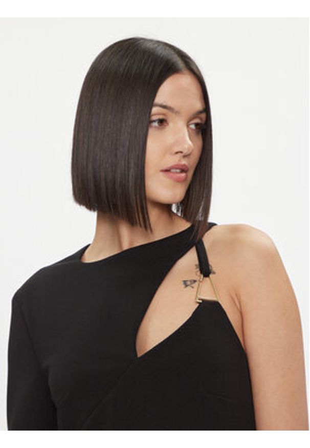 Please Sukienka koktajlowa A1YFCFR000 Czarny Slim Fit. Kolor: czarny. Materiał: syntetyk. Styl: wizytowy