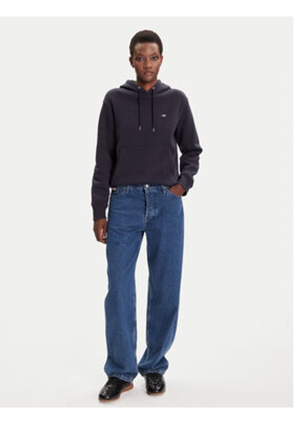 GANT - Gant Bluza Shield 4201413 Granatowy Relaxed Fit. Kolor: niebieski. Materiał: bawełna