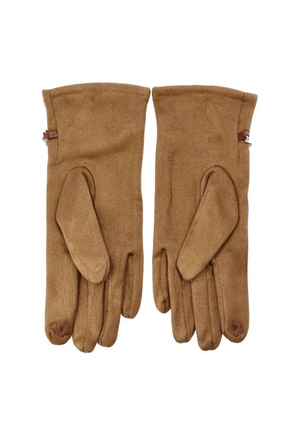 Żółte Rękawiczki Glamour Damskie Armodo. Kolor: żółty. Materiał: materiał. Sezon: zima. Styl: glamour