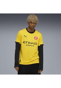 Puma - Męska koszulka wyjazdowa Girona FC 25/26 PUMA Faster Yellow Red. Kolor: czerwony, wielokolorowy, żółty. Sport: piłka nożna