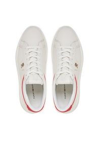 TOMMY HILFIGER - Tommy Hilfiger Sneakersy Pointy Court Sneaker FW0FW07460 Écru. Materiał: skóra #3