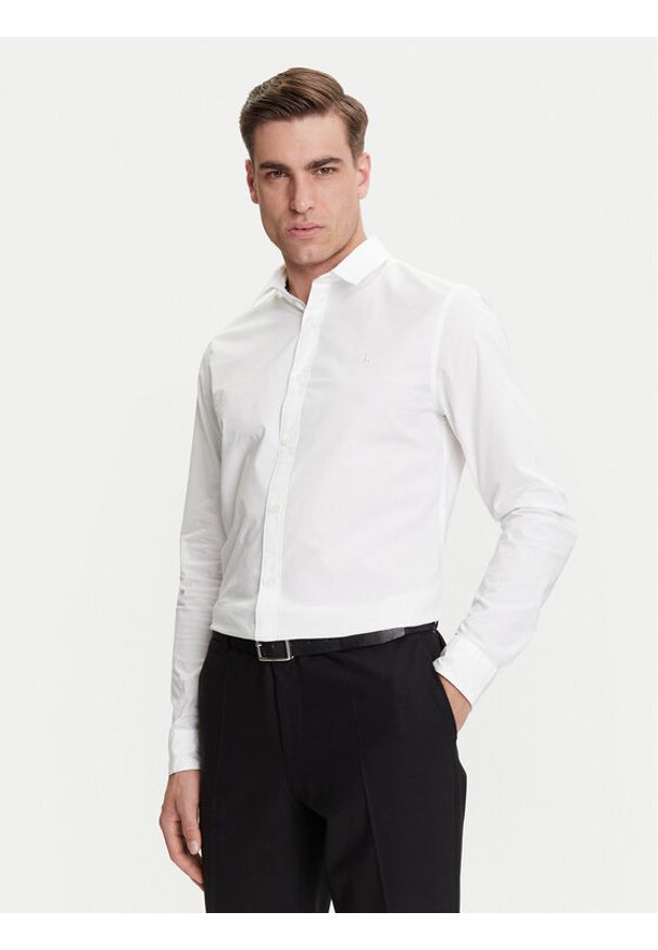 Calvin Klein Jeans Koszula J30J324614 Biały Slim Fit. Kolor: biały. Materiał: bawełna