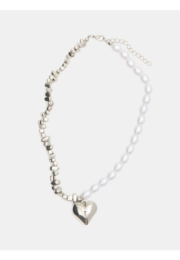 Sinsay - Naszyjnik z błyszczącym wykończeniem - srebrny. Materiał: srebrne. Kolor: srebrny