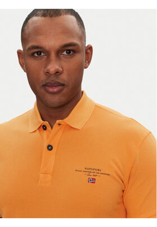 Napapijri Polo Elbas NP0A4GDL Pomarańczowy Regular Fit. Typ kołnierza: polo. Kolor: pomarańczowy. Materiał: bawełna