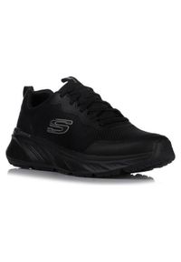 skechers - Buty do chodzenia męskie Skechers Edgeride Rekze. Kolor: czarny. Materiał: materiał, syntetyk. Szerokość cholewki: normalna. Sport: turystyka piesza