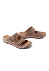 Inblu LL-06 048 jasny brąz, klapki damskie. Okazja: na co dzień. Kolor: brązowy. Materiał: skóra. Styl: casual #1