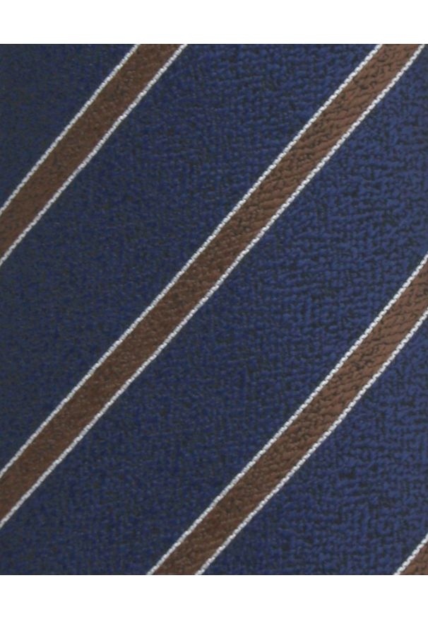 Krawat Męski - Angelo di Monti - Granat w Prążek. Kolor: niebieski. Materiał: tkanina. Wzór: prążki. Styl: wizytowy, elegancki