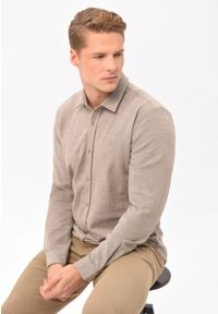 Volcano - Miękka koszula, Slim Fit, K-STERRY. Okazja: na co dzień. Typ kołnierza: kołnierzyk klasyczny. Materiał: materiał, bawełna, jeans, elastan. Długość rękawa: długi rękaw. Długość: długie. Wzór: melanż. Styl: klasyczny, casual, elegancki #1