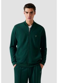 Guess - GUESS Zielona męska bluza rozpinana Truck Interlock, Rozmiar M. Kolor: zielony. Materiał: materiał, elastan, wiskoza, poliester. Długość rękawa: długi rękaw. Długość: długie. Styl: klasyczny, elegancki #1
