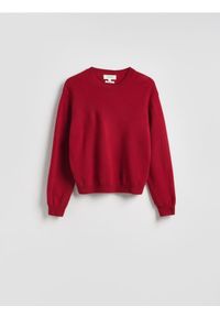 Reserved - Wełniany sweter - czerwony. Kolor: czerwony. Materiał: wełna
