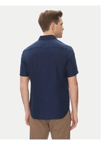 Michael Kors Koszula CS1400I4YT Granatowy Slim Fit. Kolor: niebieski. Materiał: len #5