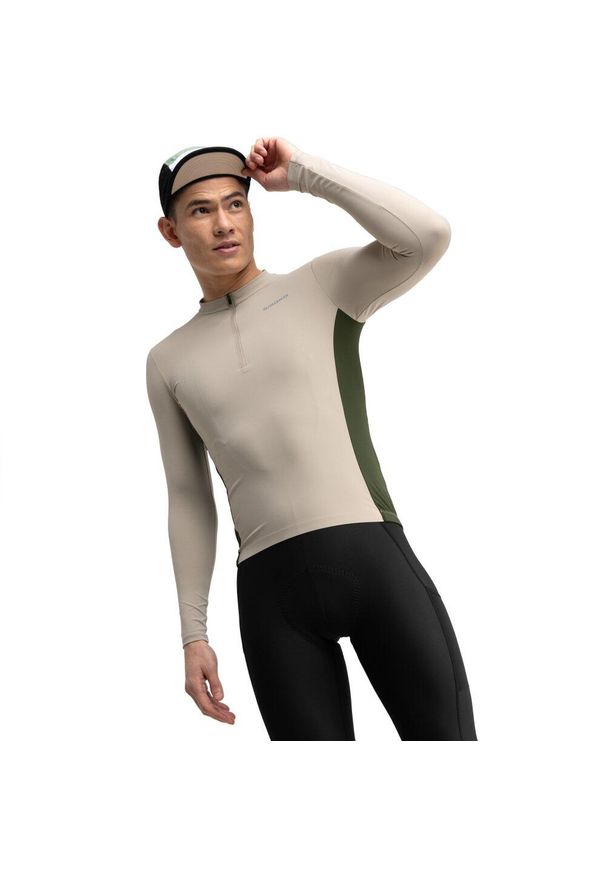 SIROKO - Męska koszulka rowerowa gravel z długim rękawem Kolarstwo Siroko GM3 Dempster. Kolor: beżowy. Materiał: materiał. Długość rękawa: długi rękaw. Długość: długie. Sport: kolarstwo