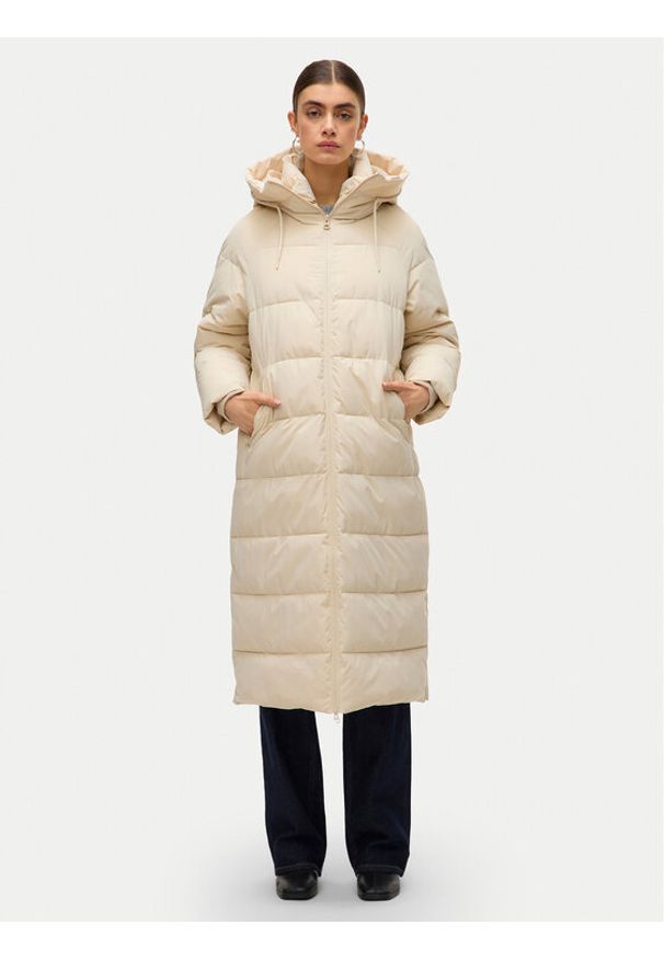 Vero Moda Płaszcz zimowy Elanor 10332382 Beżowy Regular Fit. Kolor: beżowy. Materiał: syntetyk. Sezon: zima