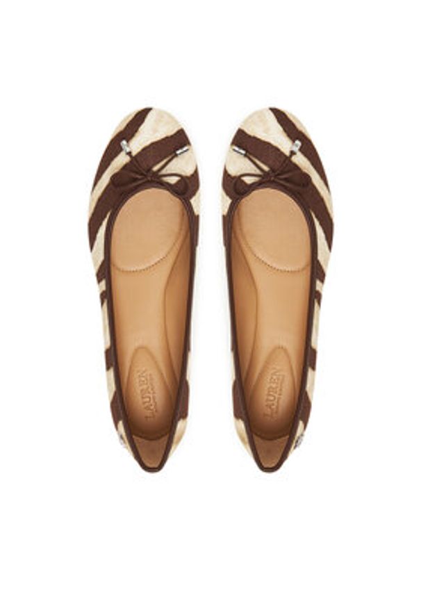 Lauren Ralph Lauren - LAUREN RALPH LAUREN Baleriny Jayna 802974360001 Brązowy. Kolor: brązowy. Materiał: materiał