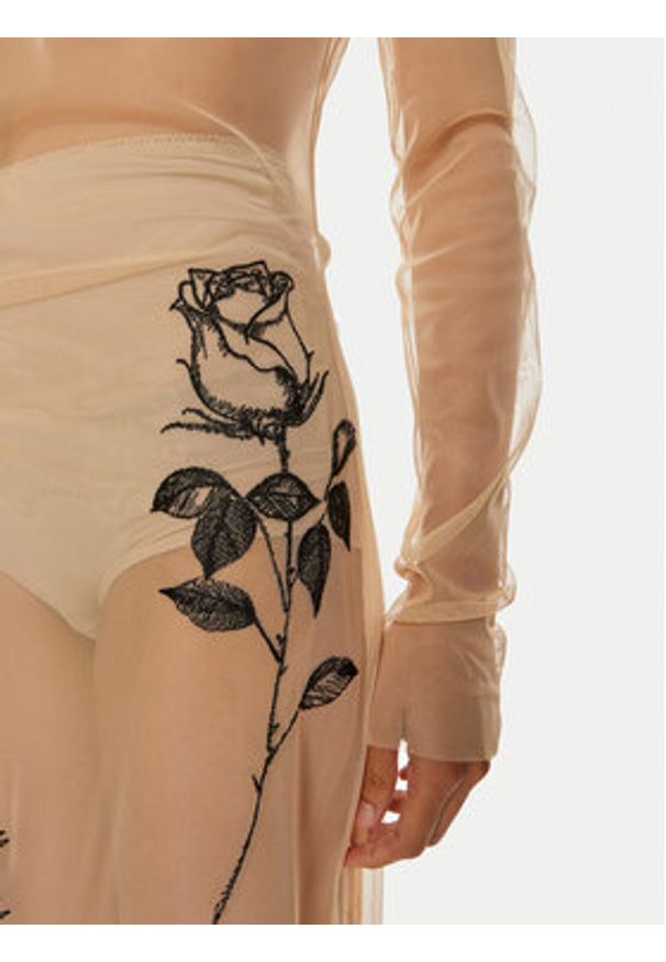 Patrizia Pepe Sukienka koktajlowa 8A1389 J223-B806 Beżowy Slim Fit. Kolor: beżowy. Materiał: syntetyk. Styl: wizytowy