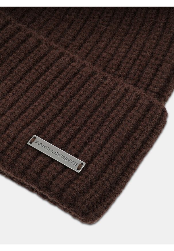 Pako Lorente - PAKO LORENTE – Brązowa wełniana czapka męska. Kolor: brązowy. Materiał: wełna. Sezon: zima