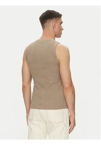 AMI PARIS - AMI Paris Tank top HTK060.JE0117 Khaki Regular Fit. Kolor: brązowy. Materiał: bawełna #3