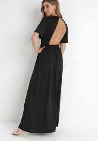 Born2be - Czarna Sukienka Naude. Okazja: na wesele, na ślub cywilny. Kolor: czarny. Wzór: kolorowy, gładki, jednolity. Typ sukienki: rozkloszowane. Styl: wizytowy, elegancki. Długość: maxi #2