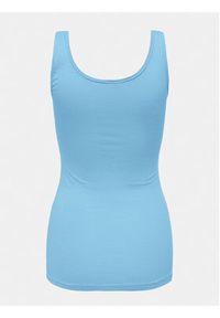JDY Top Ava 15259184 Niebieski Slim Fit. Kolor: niebieski. Materiał: bawełna