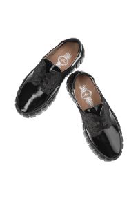 Czarne Sneakersy Lemar Codzienne Buty Damskie. Okazja: na co dzień. Zapięcie: sznurówki. Kolor: czarny. Materiał: materiał, skóra. Szerokość cholewki: normalna #4
