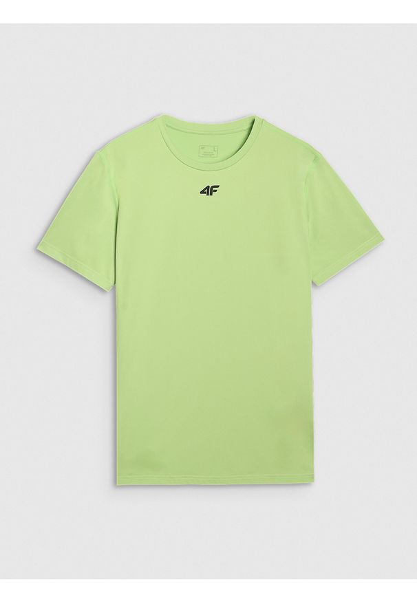 4f - 4F Koszulka treningowa szybkoschnąca męska - zielona 3XL. Kolor: zielony. Materiał: włókno, materiał, syntetyk, elastan. Wzór: gładki, ze splotem. Sport: fitness