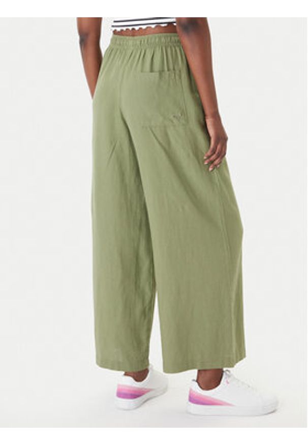 Roxy Spodnie materiałowe Lekeitio Break ERJNP03545 Zielony Wide Leg. Kolor: zielony. Materiał: wiskoza, len