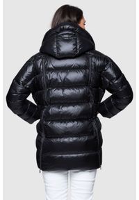 DIEGO M Czarna damska kurtka puchowa z kapturem, Rozmiar 38 EU - 42 IT. Typ kołnierza: kaptur. Kolor: czarny. Materiał: puch #5