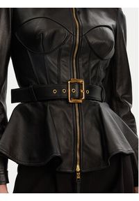 Elisabetta Franchi Kurtka skórzana GD-46Z-51E2-V1300 Czarny Regular Fit. Kolor: czarny. Materiał: skóra #4