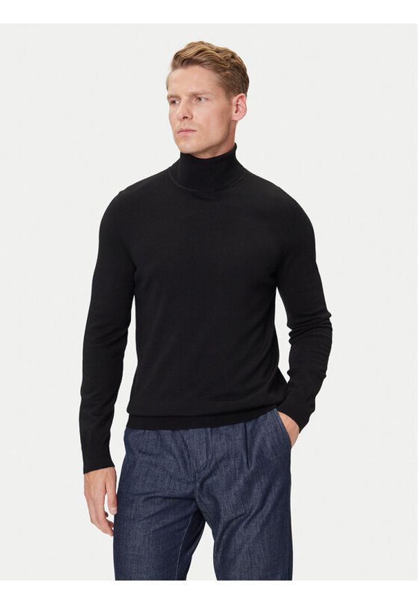 Marc O'Polo Denim Golf 5000007221 Czarny Regular Fit. Typ kołnierza: golf, polo. Kolor: czarny. Materiał: wełna