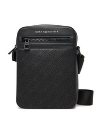 TOMMY HILFIGER - Tommy Hilfiger Saszetka Th Monogram Mini Reporter AM0AM13836 Czarny. Kolor: czarny. Materiał: skóra #5