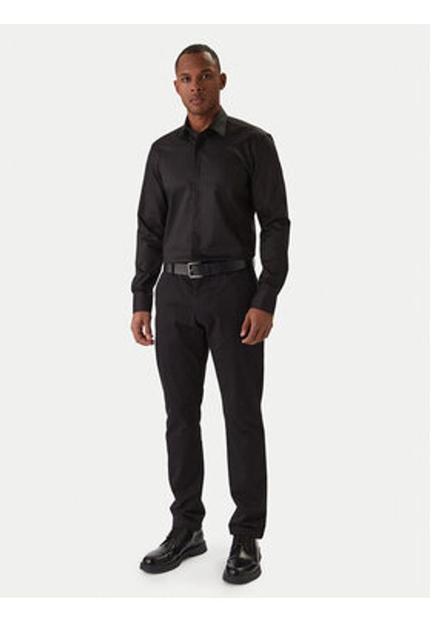BOSS Koszula H-Hank 50550653 Czarny Slim Fit. Kolor: czarny. Materiał: bawełna