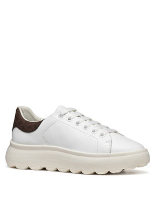 Geox Sneakersy D Spherica Ec4.1 D45TCD 08504 C1224 Biały. Kolor: biały. Materiał: skóra
