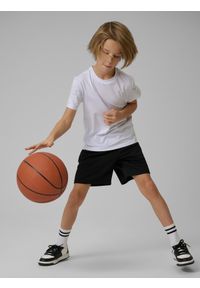 4f - 4F Koszulka sportowa szybkoschnąca chłopięca - biała 146/152 (10-12 lat). Kolor: biały. Sezon: lato #1