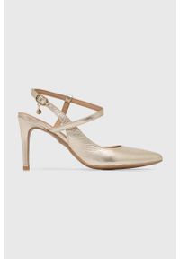 Wojas szpilki skórzane kolor złoty 3511358. Zapięcie: klamry. Kolor: złoty. Materiał: skóra. Obcas: na szpilce. Wysokość obcasa: średni #1