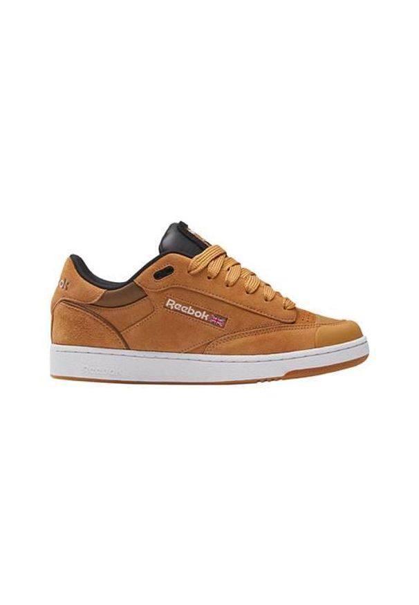 Buty do chodzenia męskie Reebok Club C Bulc. Zapięcie: sznurówki. Kolor: żółty. Materiał: guma, skóra, syntetyk, materiał, tkanina, zamsz. Szerokość cholewki: normalna. Model: Reebok Club. Sport: turystyka piesza